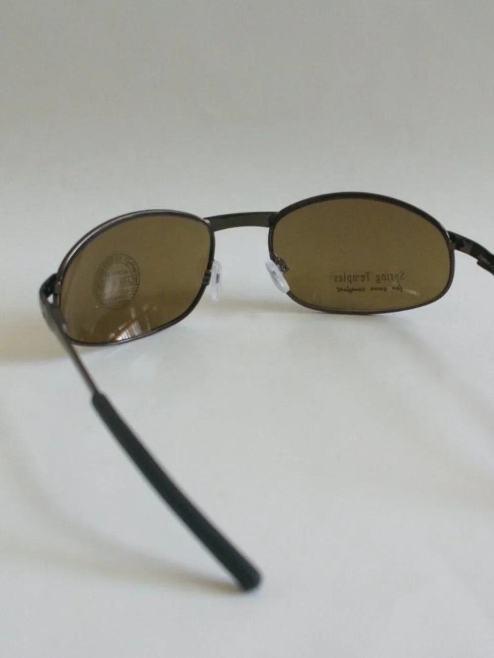 NWT Vintage 90's Rectangle Metal Designer Sport Sunglasses (S. Brown)